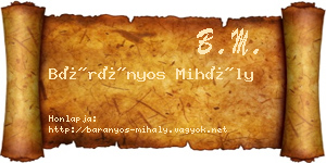 Bárányos Mihály névjegykártya