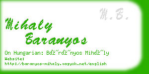 mihaly baranyos business card